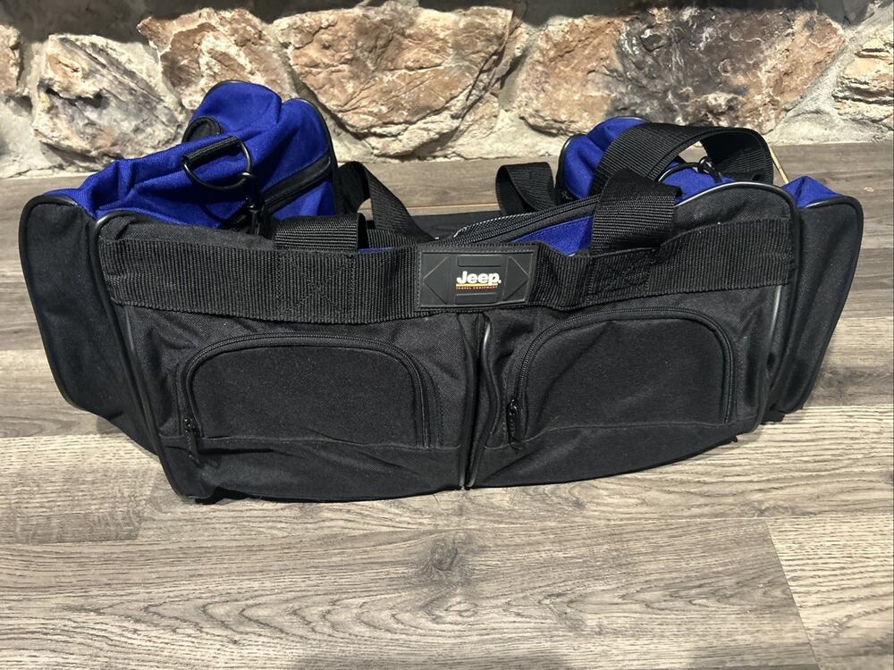 Jeep Black And Blue Duffel Handbag Travel Gym Bag